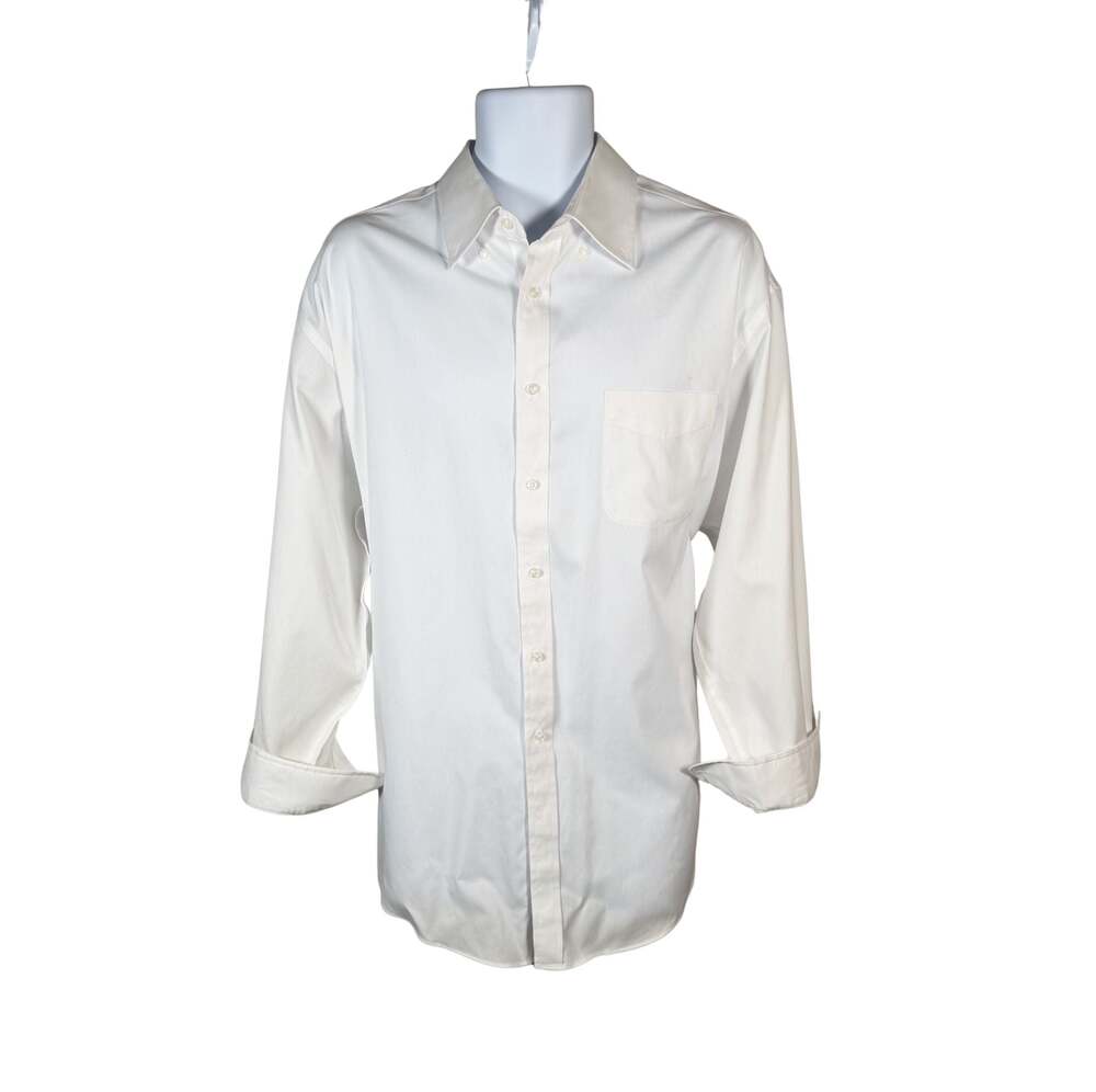 Classic Men's Jos A Bonks Solid White Button-Down Long Sleeve Dress Shirt